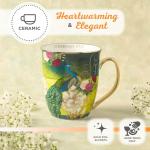 Blue Peacock Inspirational Coffee Mug with Bible Verse