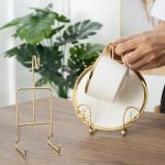 Metal Cup and Saucer Holder Display Rack Set