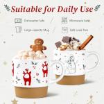 QIKSION Set of 4 Christmas Coffee Mugs