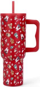 Red Santa & Bear 40 oz Christmas Travel Mug