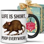 Funny Rat Mug - "Life Is Short, Poop Everywhere