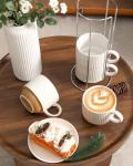 Stackable Ceramic Coffee Mugs Set of 4