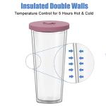 2 Pack Reusable Boba Tea Cups with Straws