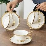 Metal Cup and Saucer Holder Display Rack Set