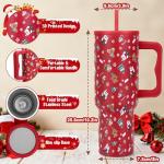 Red Santa & Bear 40 oz Christmas Travel Mug