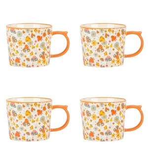 Retro Mushroom Mug Set of 4 by Strawberry Street