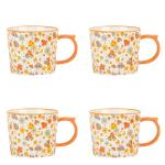 Retro Mushroom Mug Set of 4 by Strawberry Street
