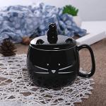 Cute Cat Coffee Mug with Phone Holder Lid