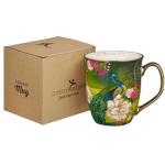 Blue Peacock Inspirational Coffee Mug with Bible Verse