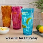 Set of 8 Jewel Tone Acrylic Iced-Tea Cups