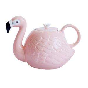 34 oz Pink Flamingo Porcelain Teapot