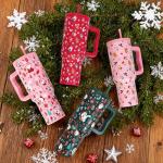 Red Santa & Bear 40 oz Christmas Travel Mug