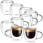 Yiyiring Set of 8 Double Wall Espresso Cups