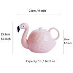 34 oz Pink Flamingo Porcelain Teapot