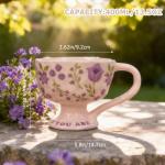 Vintage Floral Pink Ceramic Coffee Mug