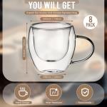 Yiyiring Set of 8 Double Wall Espresso Cups