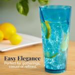 Set of 8 Jewel Tone Acrylic Iced-Tea Cups