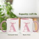 Personalized Pink Bow Initial Coffee Mugs