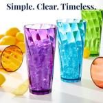 Set of 8 Jewel Tone Acrylic Iced-Tea Cups