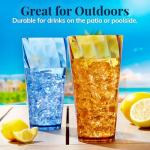 Set of 8 Jewel Tone Acrylic Iced-Tea Cups