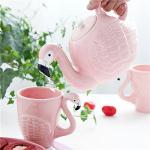 34 oz Pink Flamingo Porcelain Teapot