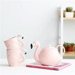 34 oz Pink Flamingo Porcelain Teapot