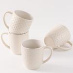 CROWNWOW Set of 4 Farmhouse Coffee Mugs