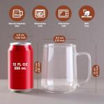 Large 20 oz Clear Glass Coffee Mugs - Set of 2