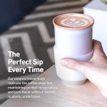 NOVA CERAMICS 16oz Travel Coffee Mug – White & Purple