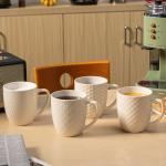 CROWNWOW Set of 4 Farmhouse Coffee Mugs