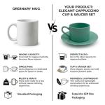 Mint Green 8oz Porcelain Cappuccino Cup Set