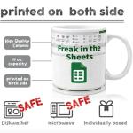 Freak in The Sheets Mug, Accountant mug Gifts, Funny Spreadsheet Mug Gifts for Women Men Coworkers CFO CPA Boss Friends Student, Novelty Accounting Graduation gifts