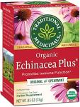 Traditional Medicinals Organic Echinacea Plus Seasonal Tea (Pack of 1), Promotes Immune Function, 16 Tea Bags