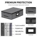 Aokeyee 2-Pack Cup and Mug Storage Box, Hard Shell China Storage Containers - Holds 24 Coffee Mugs, Tea Cups & Glasses, Stackable Organizers with Lid, Handles, Zippers & Label for Moving