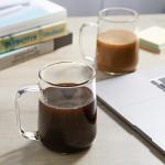 Large 20 oz Clear Glass Coffee Mugs - Set of 2