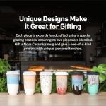 NOVA CERAMICS 16oz Travel Coffee Mug – White & Purple