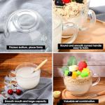 Sliner 6 Sets 16 oz Fall Large Glass Coffee Mugs Gifts with Bamboo Lids Spoons Handle Vintage Clear Glass Tea Cups Jumbo Cute Coffee Bar Accessories for Thanksgiving Hot Cold Iced Beverage Glassware