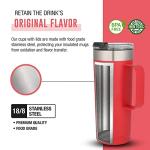 Life's Easy 20oz Stainless Steel Mug w/Handle - Double Wall Insulated Travel Tumbler w/Flip Lid - Leak Proof Tumbler-Thermal Cup for Coffee, Tea & More - Keep Hot & Cold Drinks (Red, 20 oz)