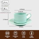 Mint Green 8oz Porcelain Cappuccino Cup Set