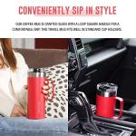 Life's Easy 20oz Stainless Steel Mug w/Handle - Double Wall Insulated Travel Tumbler w/Flip Lid - Leak Proof Tumbler-Thermal Cup for Coffee, Tea & More - Keep Hot & Cold Drinks (Red, 20 oz)