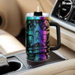 fat mummy Hunter Tumbler 40oz Laser Engraved Cup with Handle and Straw, Cartoon Pop Hunter Aesthetic Stainless Steel Insulated Mug, Gift for Girls Teens K-Pop Fans