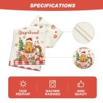 Artoid Mode Gingerbread Man Teacup 210 GSM Christmas Table Runner, Seasonal Winter Kitchen Dining Table Decoration for Home Party Decor 13x120 Inch