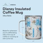 Corkcicle Classic Coffee Mug - Triple Insulated Stainless Steel for Travel - Shatter-Proof Lid - Keeps Drink Hot Over 3 Hours - Holiday Mug Gift - Great for Gifting Warmth - 16 oz - Princess Belle