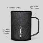 Corkcicle Classic Coffee Mug - Triple Insulated Stainless Steel for Travel - Shatter-Proof Lid - Keeps Drink Hot Over 3 Hours - Holiday Mug Gift - Great for Gifting Warmth - 16 oz - Burnt Wood