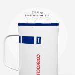 Corkcicle Classic Coffee Mug - Triple Insulated Stainless Steel for Travel - Shatter-Proof Lid - Keeps Drink Hot Over 3 Hours - Holiday Mug Gift - Great for Gifting Warmth - 16 oz - R2-D2
