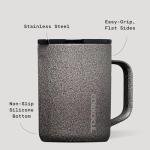 Corkcicle Classic Coffee Mug - Triple Insulated Stainless Steel for Travel - Shatter-Proof Lid - Keeps Drink Hot Over 3 Hours - Holiday Mug Gift - Great for Gifting Warmth - 16 oz - Steel Shadow