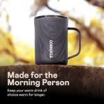Corkcicle Classic Coffee Mug - Triple Insulated Stainless Steel for Travel - Shatter-Proof Lid - Keeps Drink Hot Over 3 Hours - Holiday Mug Gift - Great for Gifting Warmth - 16 oz - Burnt Wood