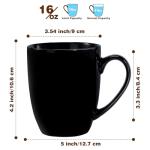 Large Black Coffee Mug with Handle - 16 oz