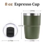 Stackable Espresso Cups with Magnetic Lid - 2 Pack