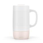Ello Jane 18oz Ceramic Travel Mug with Handle, Splash-Resistant Slider Lid and Built-in Coaster, Perfect for Coffee and Tea, BPA Free, Dishwasher Safe, Gift for Him Her Mother's Day Birthday, Sandbar